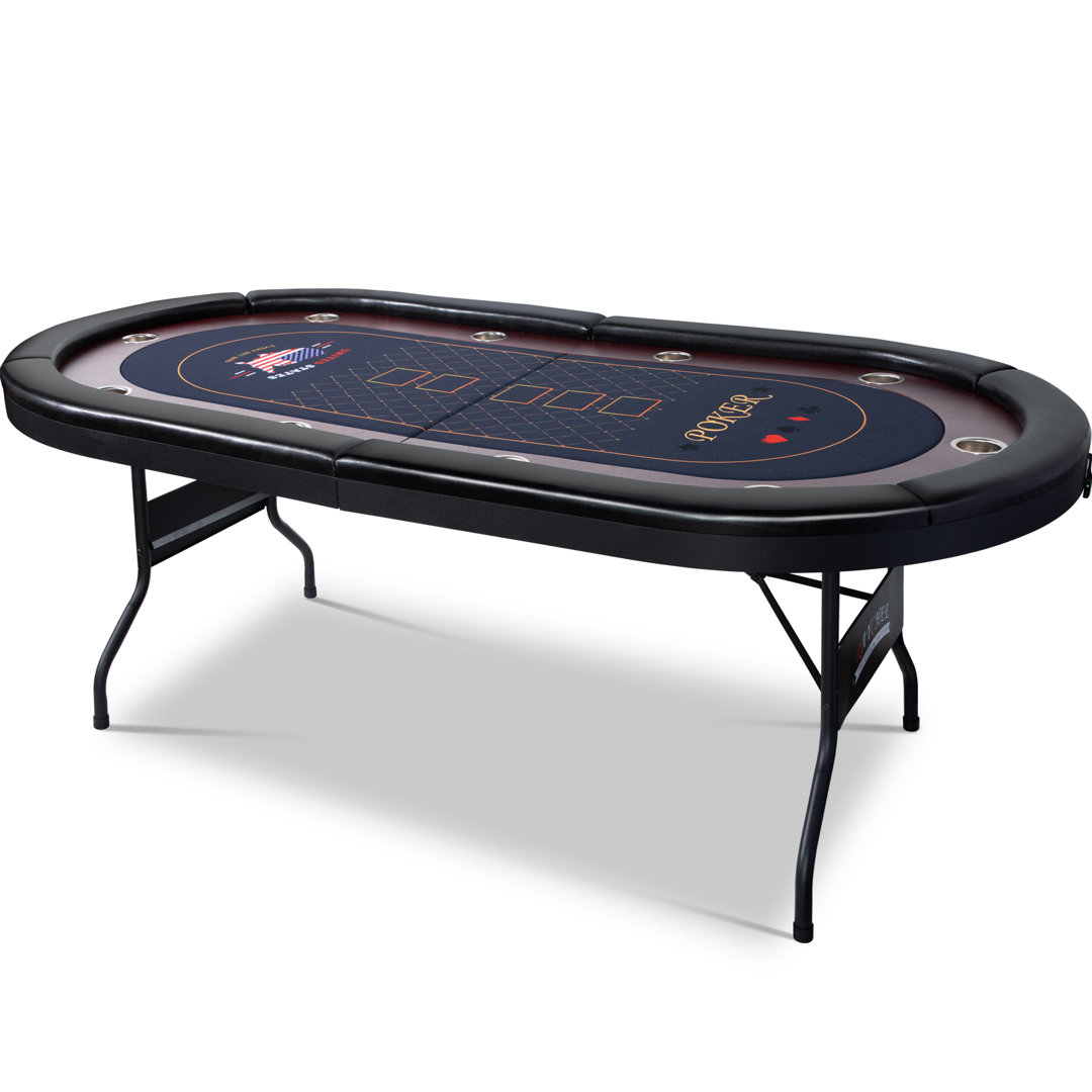Kulamoon 86'' 10 - Player Foldable Poker Table Kulamoon