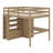 Wood Loft Bed With Built-In Wardrobe, Desk, Storage Shelves And Drawers-180785046