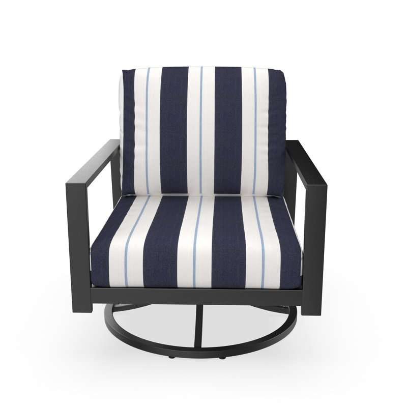 Chaise berçante d'extérieur en métal avec coussin Sunbrella® Townsend