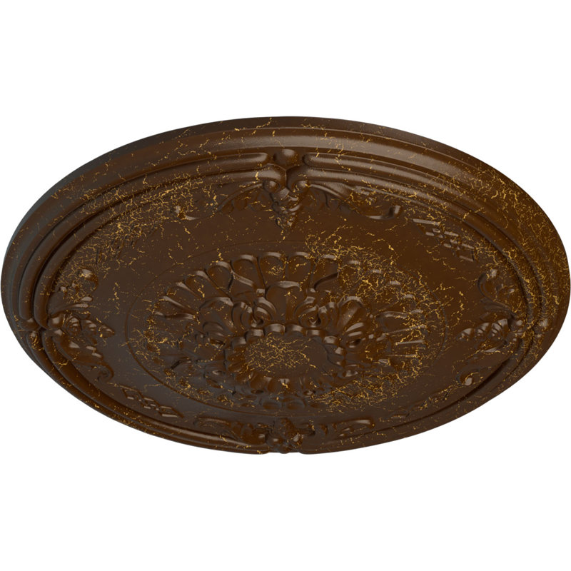 Médaillon de plafond 26 po x 26 1/4 po x P 3 1/4 po (convient aux auvents jusqu'à 3 5/8 po), Craquelure racinette