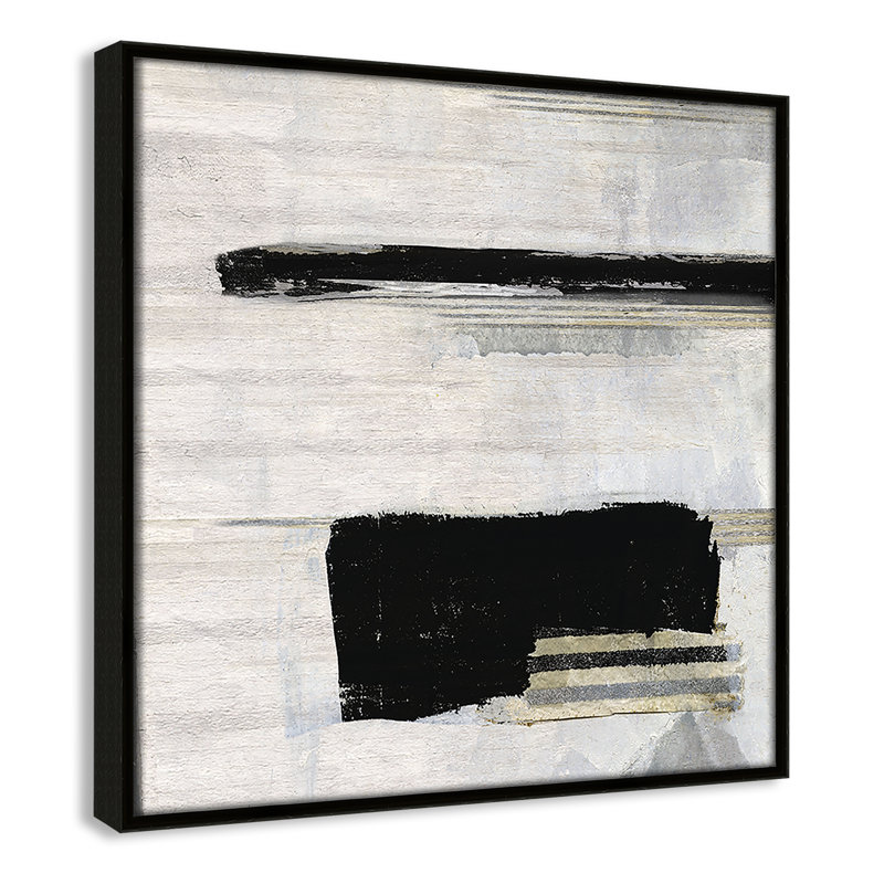 «La Bande II» par Sally Swatland, Cadre flottant espresso, H 13,5 po x l 13,5 po