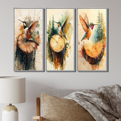 Hummingbird Into The Wood Slide I - Collection d'art mural colibri