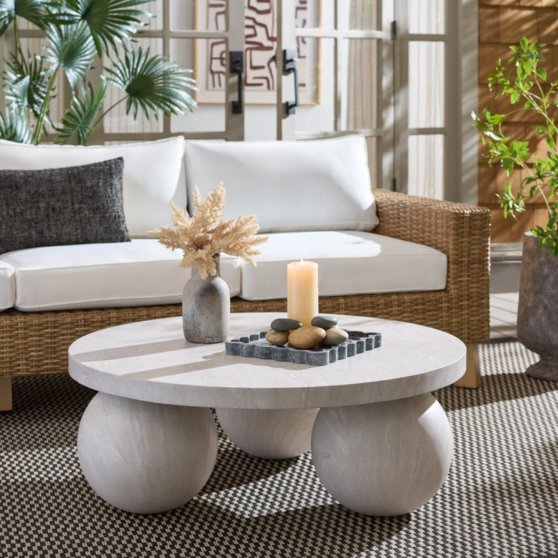 Aurielle 3 Ball Round Coffee Table, Smoke