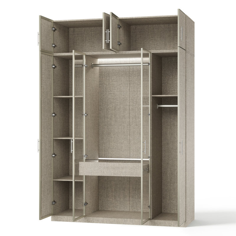 Armoire texturée en lin H 92,8 po x l 63 po, H 93 po x l 63 po x P 24 po