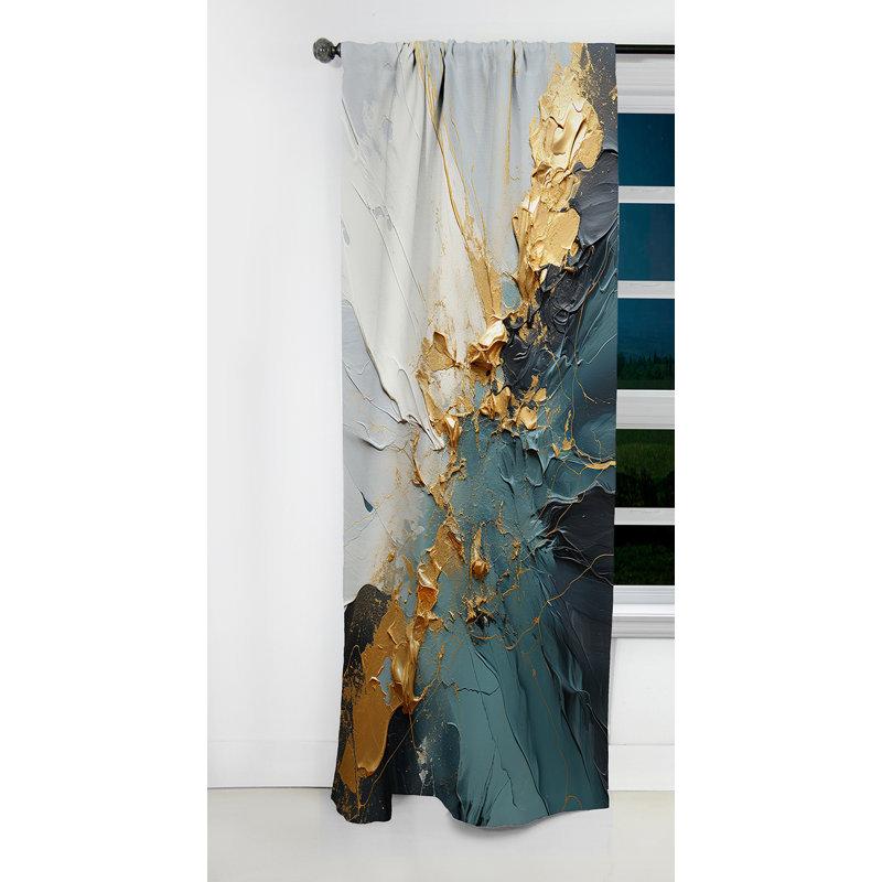 Brayan - Painting Abstract Blackout Curtain - 1 Panels, 52" W x 108" L