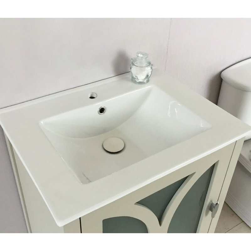 Ensemble de meuble-lavabo simple 24 po 24 po, Gris clair