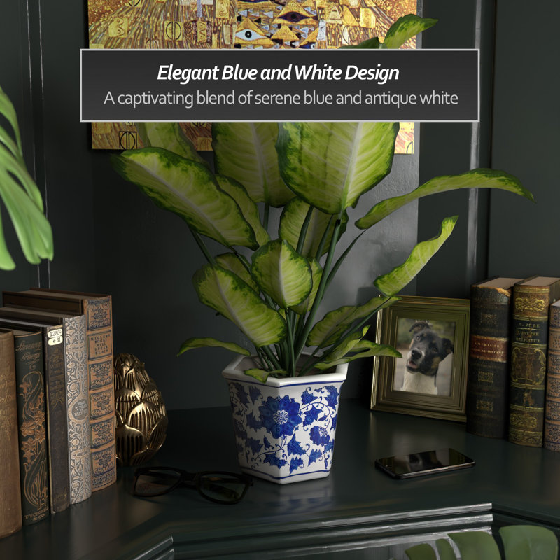 Pot de fleurs en céramique Lewistown, H 6,25 po x l 8 po x P 7 po
