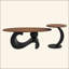Ensemble de 2 tables basses gigognes, orales et rondes, table industrielle pour le salon, grand 47,24 po, petit 19,69 po-1119318452
