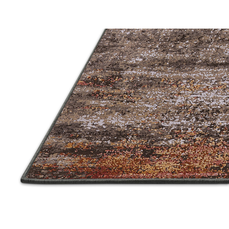 Tapis brun / orange Brinlee, Rectangle 6 pi x 9 pi