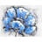 Abstract Blue Petals Print On Canvas