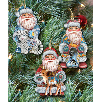 5'' Handmade Wood Holiday Shaped Ornament