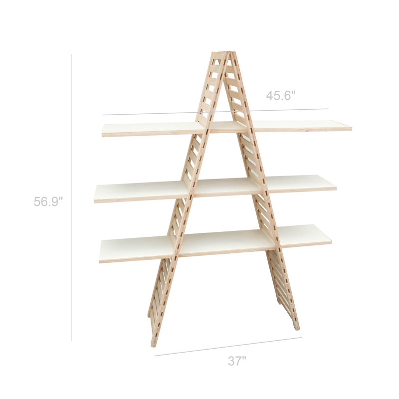 Étagère de rangement au détail en bois de pin l 45,6 po x H 57 po x P 13 po Leisha