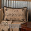 Farmhouse Star Striped Cotton Reversible Throw Pillow