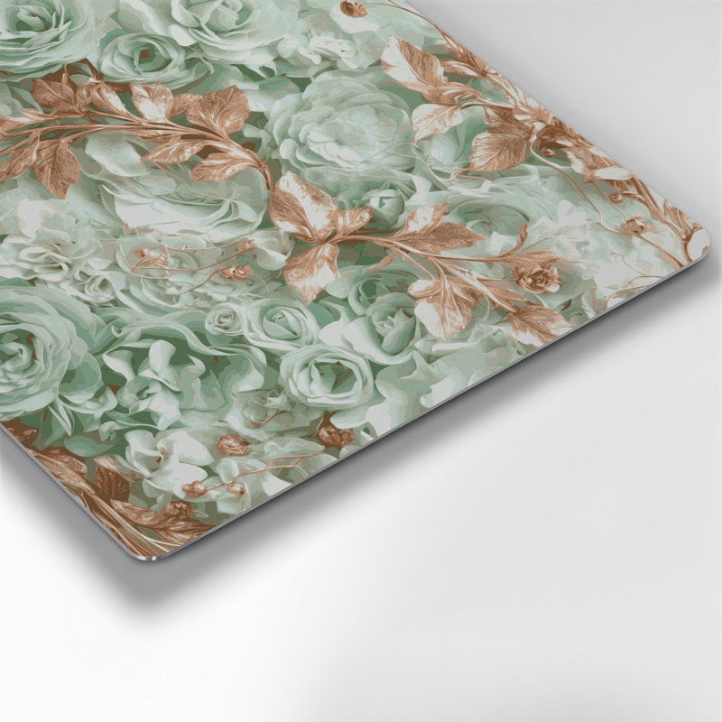 "Abstract Florals" 10, art mural en métal brun, H 32 po x l 32 po