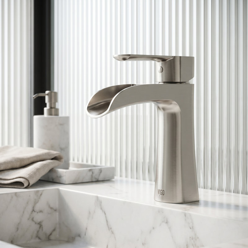 Paloma Single Hole Bathroom Faucet, Brushed Nickel