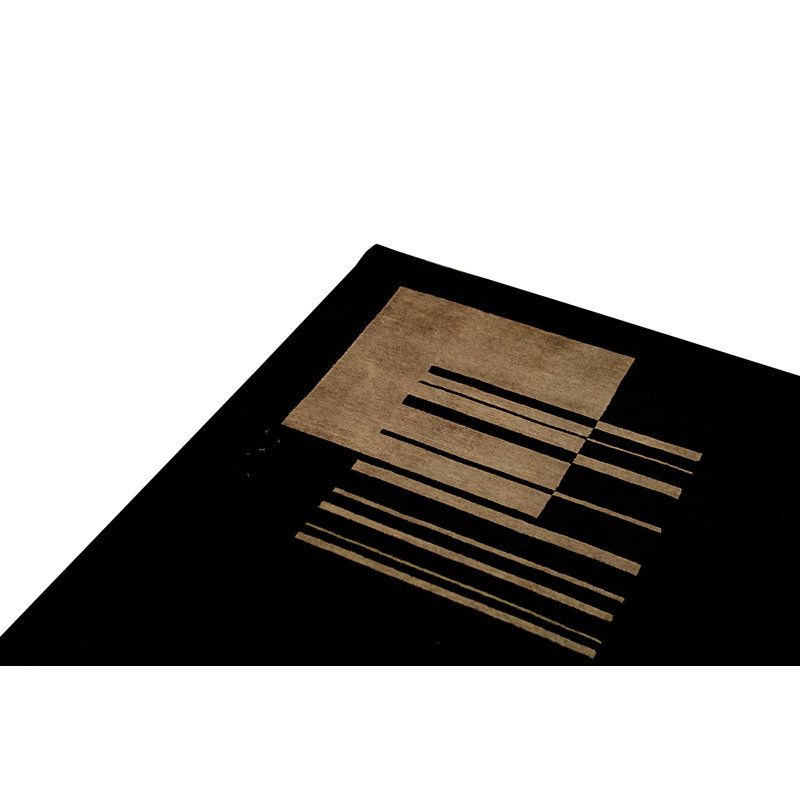 Hand-Knotted High-Quality Black Area Rug