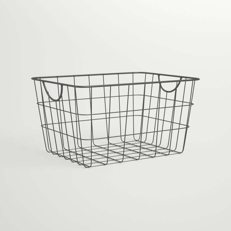 Panier utilitaire en fil métallique Albie, Gris industriel