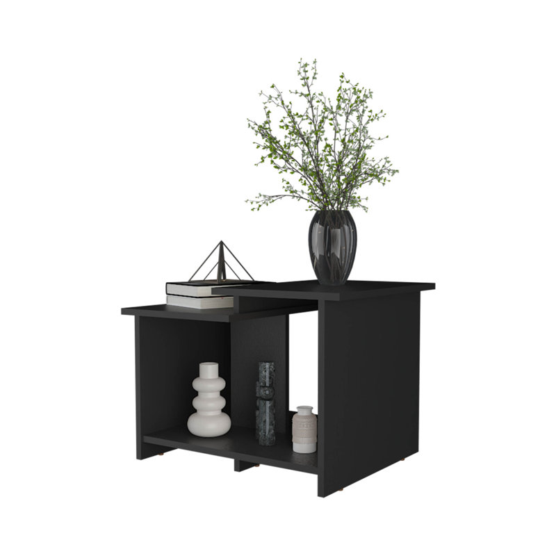 Table basse avec rangement ouvert, fini mélamine FM Furniture FM, Noir
