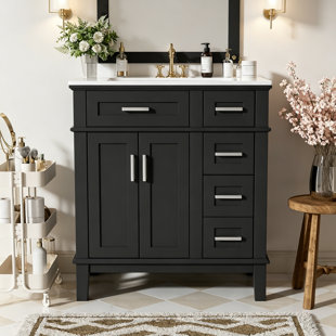 Bathroom Vanity with Sink, 2 Soft-Close Doors and Deep Drawer