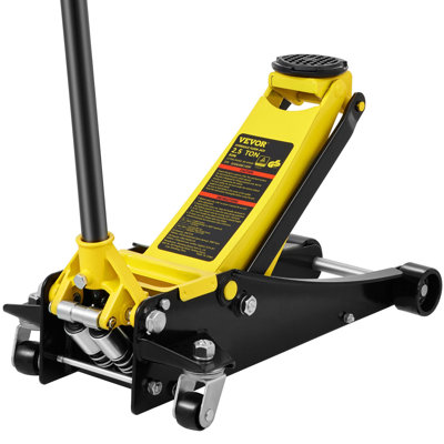 Low Profile Floor Jack, 34" x 16.7" x 6.9", Steel, 1 Piece, Racing Floor Jack with Dual Piston Pump, Natural, 2.5 Ton 5500 lbs Capacity with 3"-19.5" Lifting Range