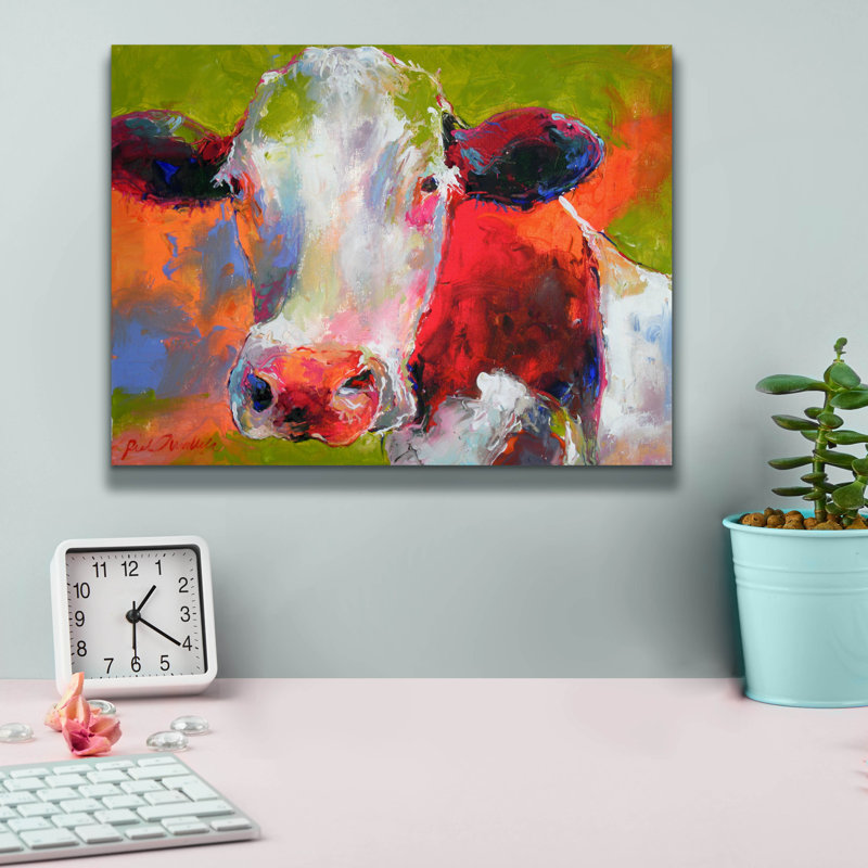Epic Graffiti 'Art Cow' By Richard Wallich, Canvas " Art Cow " by Richard Wallich, 12" H x 16" W x 0.75" D