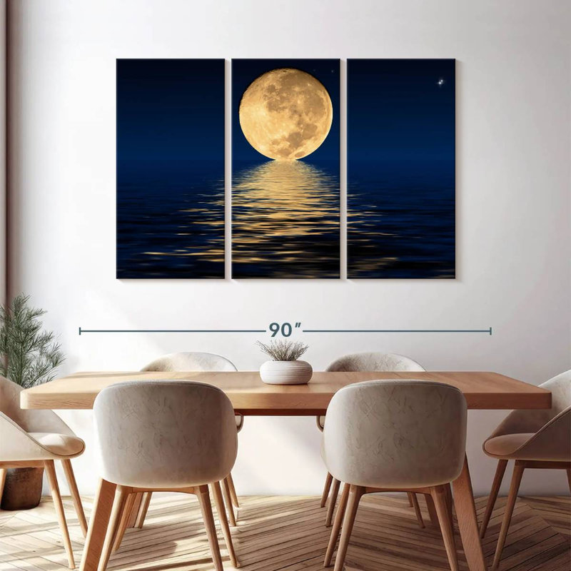 " Moon Light " 3 - Pieces, 48" H x 74" W x 1.25" D