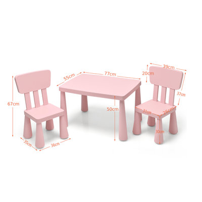 Sadler Kids 3 Piece Round Play Or Activity Table and Chair Set