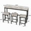 Table de salle à manger de cuisine moderne, table de pub, ensemble de table de salle à manger longue avec 3 tabourets, assemblage facile