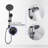 Matte Black Wall Mounted Shower - 5-Setting Dual Head System 1.8 Gpm Adjustable Spray Corrosion & Scratch Holes With Slide Bar Resists Scratches Hand Included Diverter Valve Swivel Spout Hose Length
