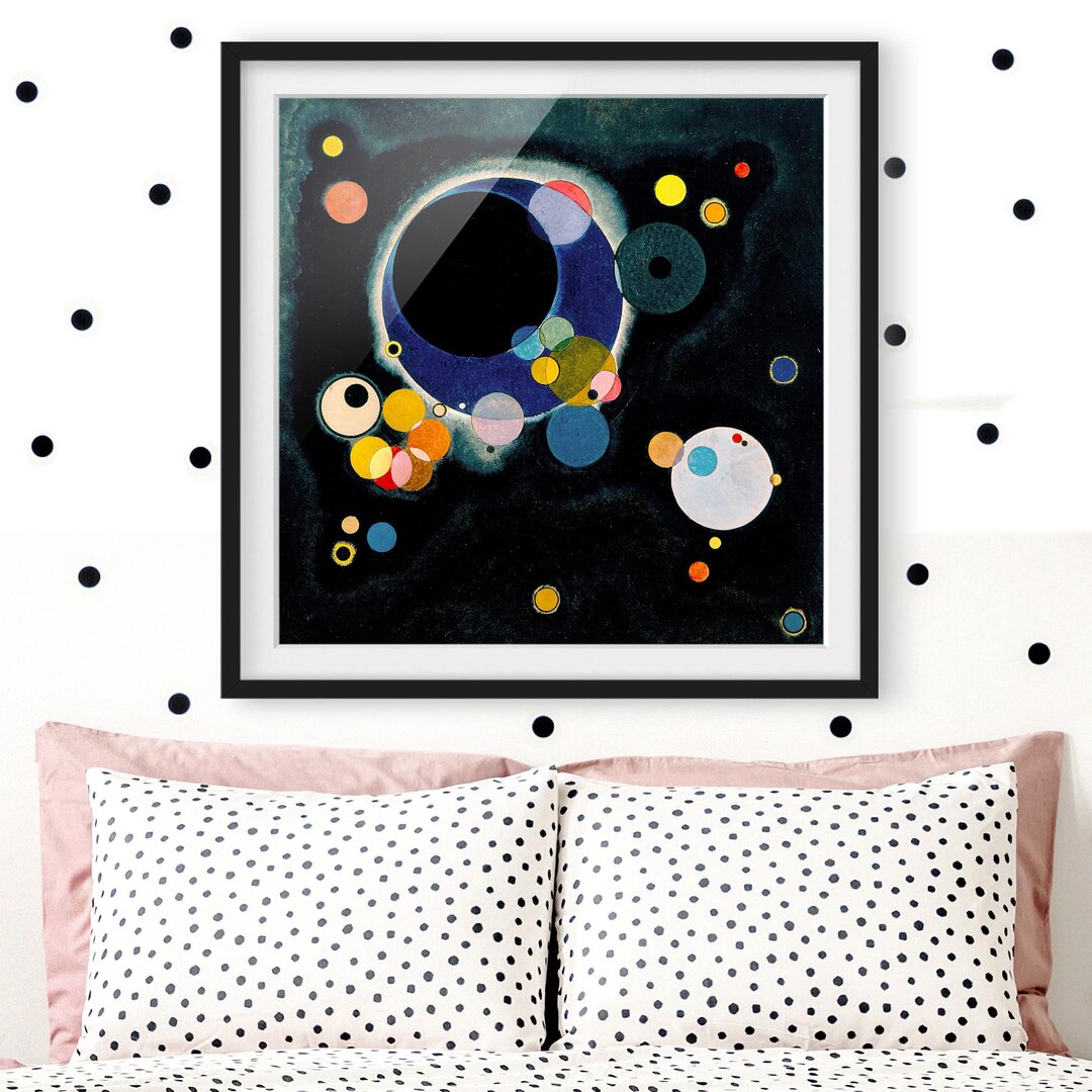 Gerahmtes Papierbild Skizze Kreise von Wassily Kandinsky