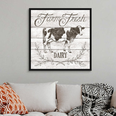 Reproduction d’art textuel sur toile, "Farm Fresh Dairy" par Deb Strain
