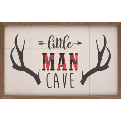 Little Man Cave Plaid Antlers Arrow