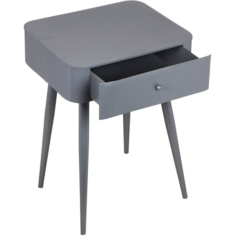 Rylan 1 - Drawer Iron Nightstand, Gray