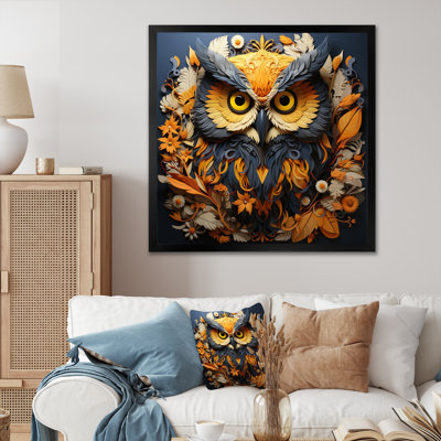 " Yellow Owl Wise Owl Papercut "