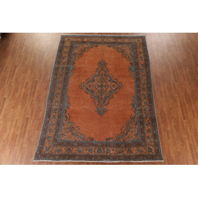 Orange Wool Traditional Area Rug 8x12