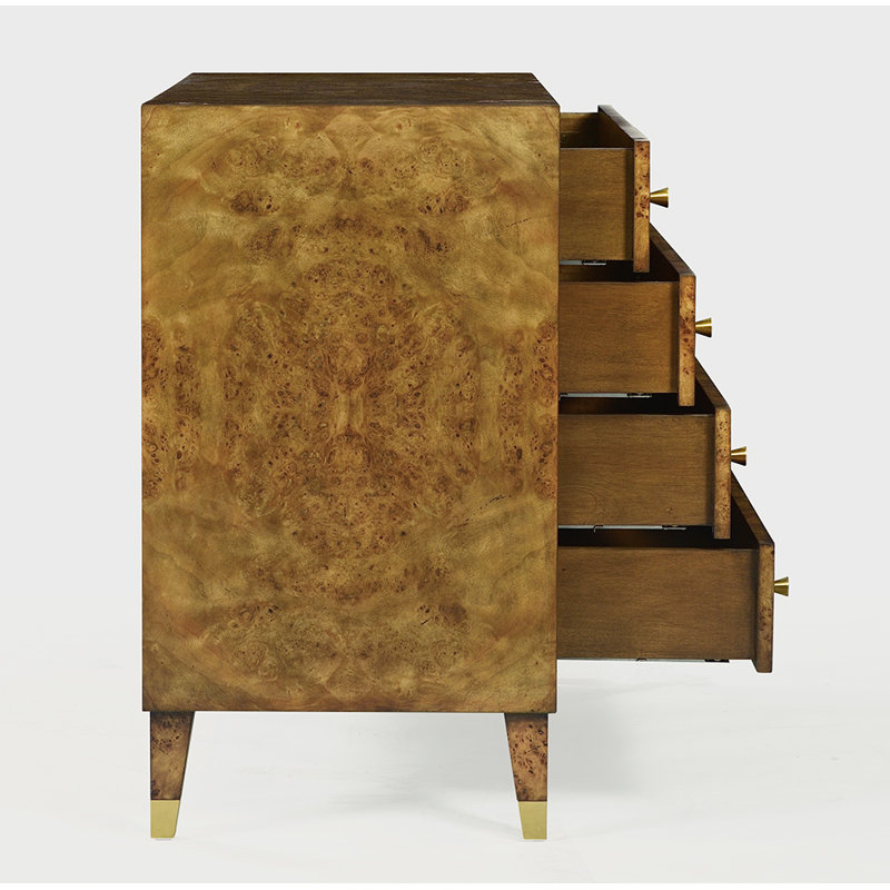 4 - Drawer Dresser, Rustic Burl