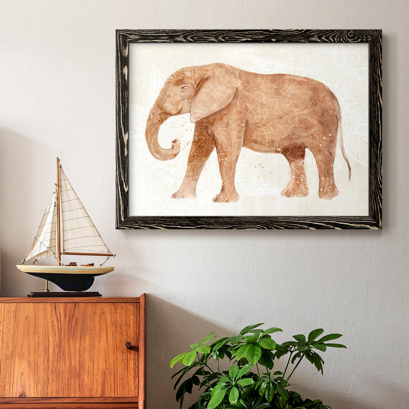 Éléphant sagesse I, Noir, H 28 po x l 42 po x P 1,5 po