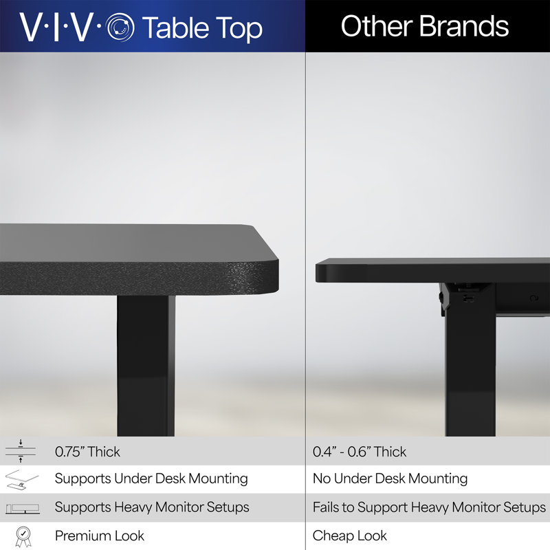 Light Wood and Black Adjustable Height Standing Desk with Power Outlet