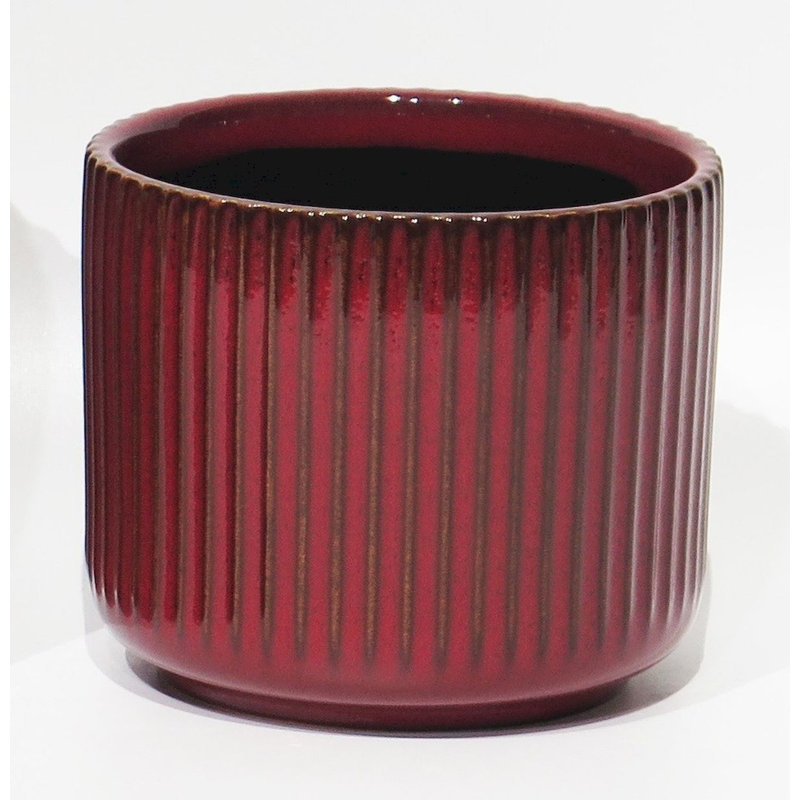 Anah Ceramic Pot Planter, 4.1" H x 4.7" W x 4.7" D, Red