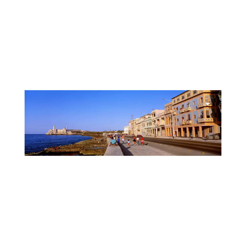 Malecon View, La Habana Vieja, Havana, Cuba by Panoramic Images - Wrapped Canvas Panoramic Print
