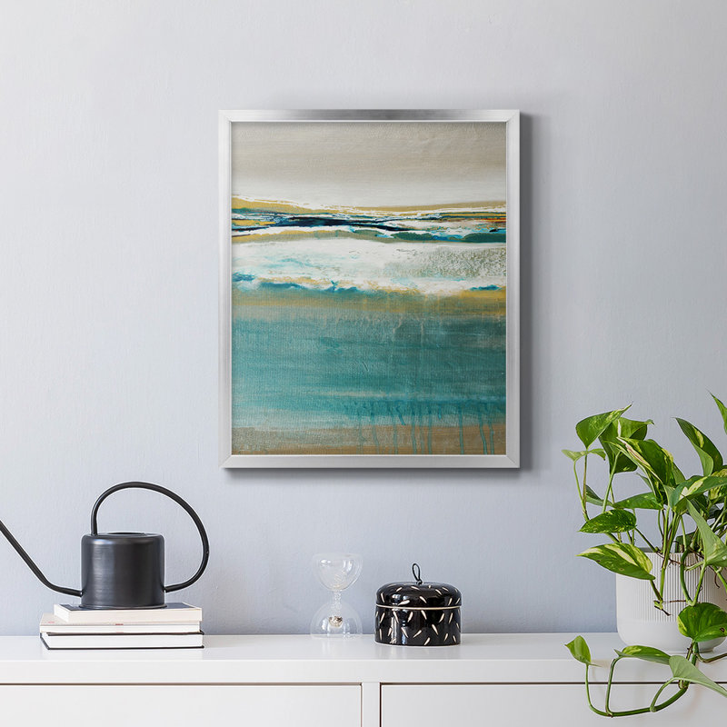 Toile encadrée de qualité supérieure Aqua Quartz V2 - prête à être accrochée, Argent, H 24 po x l 20 po