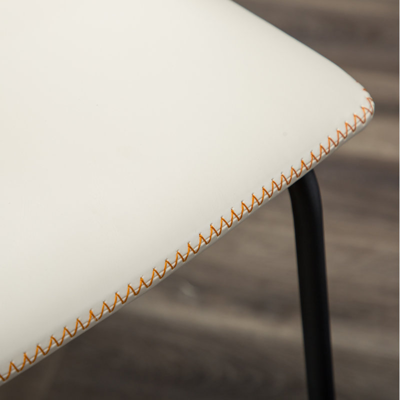 Tabouret de bar et de comptoir Telsha, Blanc, Tabouret de comptoir (siège d'une hauteur de 24,5