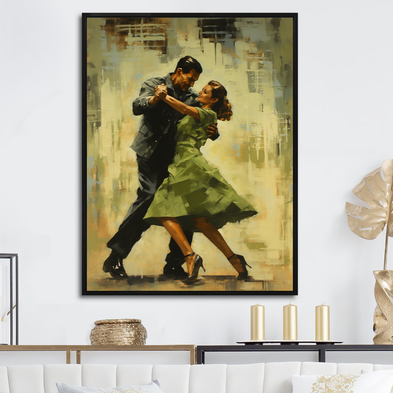 Danse dansante des années 60 V, Cadre flottant noir, H 32 po x l 16 po