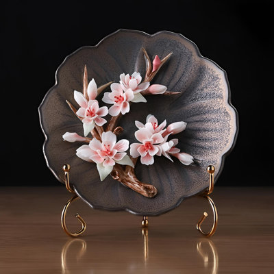 Charming Ceramic Floral Centerpiece Plate
