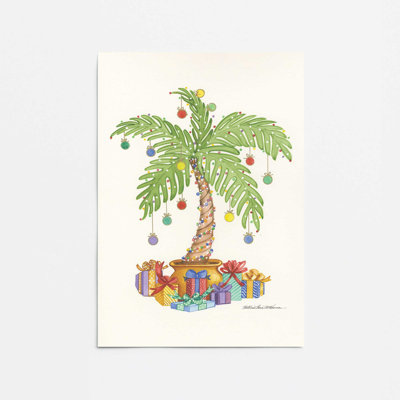 Palmier des fêtes avec imprimé ornements