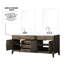 80 po Large meuble-lavabo double en chêne gris avec comptoir en marbre, robinet et 36 miroirs coiffants avec comptoir, P 22 po