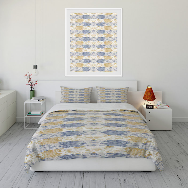Channel Geometric Shapes Duvet Cover, King Comforter + 2 King Pillowcases
