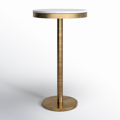 Chet Round Marble Top Metal Base Dining Table