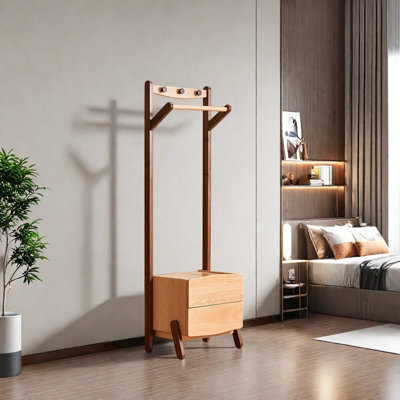 Coat Rack with Drawers & Solid Legs