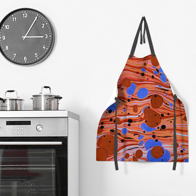 Katelyn Elizabeth Bib Apron, Orange/Blue